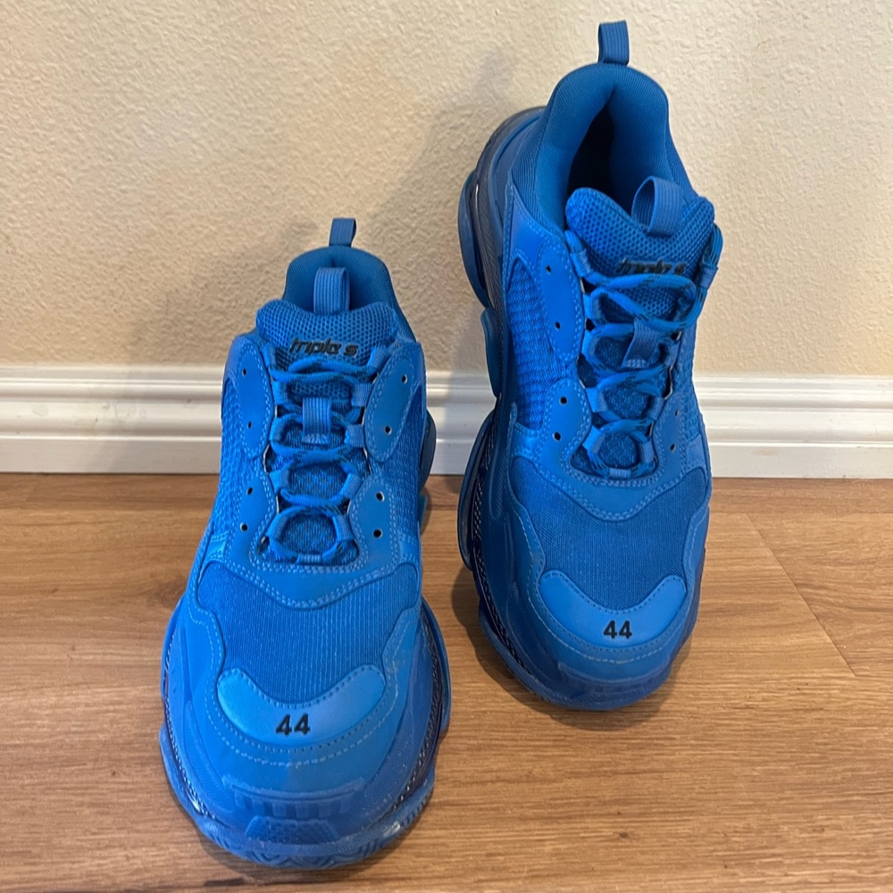 BALENCIAGA triple S indigo blue sneaker double foam and mesh - Picture 1 of 8